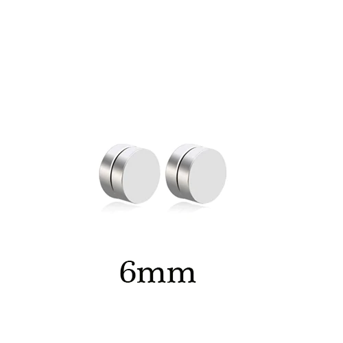 Sexy Stainless Steel Strong Cube Magnet Magnetic Earrings Black Ear Stud Non-Piercing No Ear Hole Stud Earring for Men Women