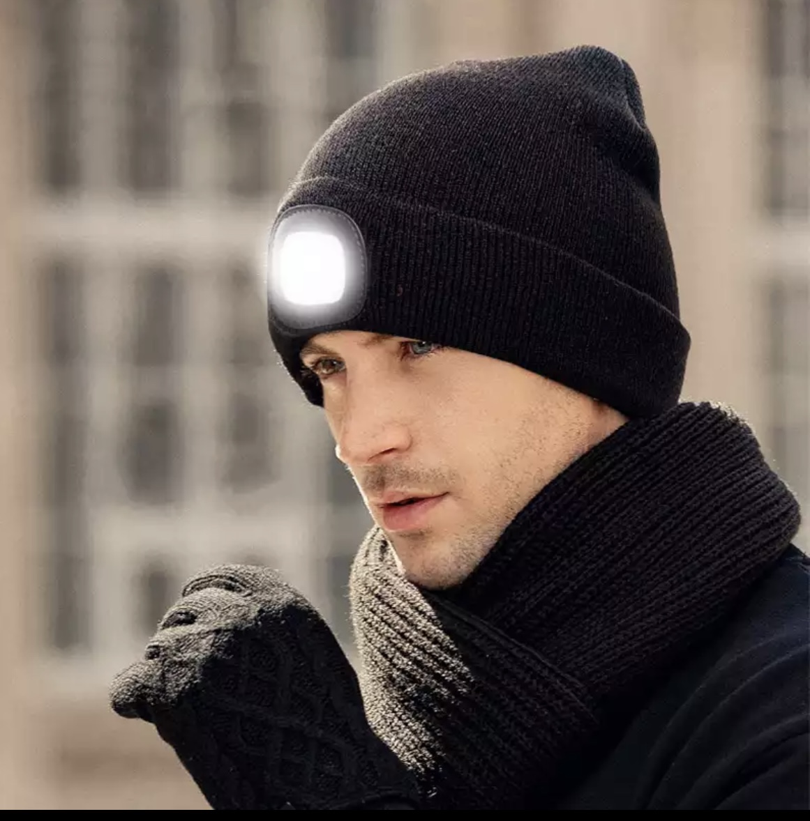 LED Lighted Beanie Cap Hip Hop Men/ Women Knit Hat Winter Warm Hunting Camping Running Hat Gifts for Men Women Outdoor Fishing Caps
