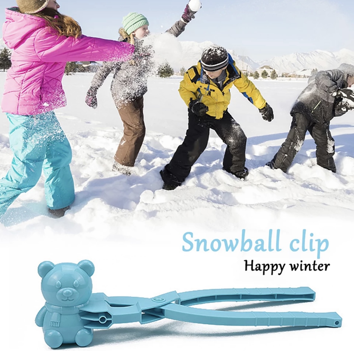 4pcs Cute Bear Duck Snowball Clip Snow Clay Ball Maker Creative Snowballs Mold Snow Shovel for Kids Outdoor Sports Snow Toys