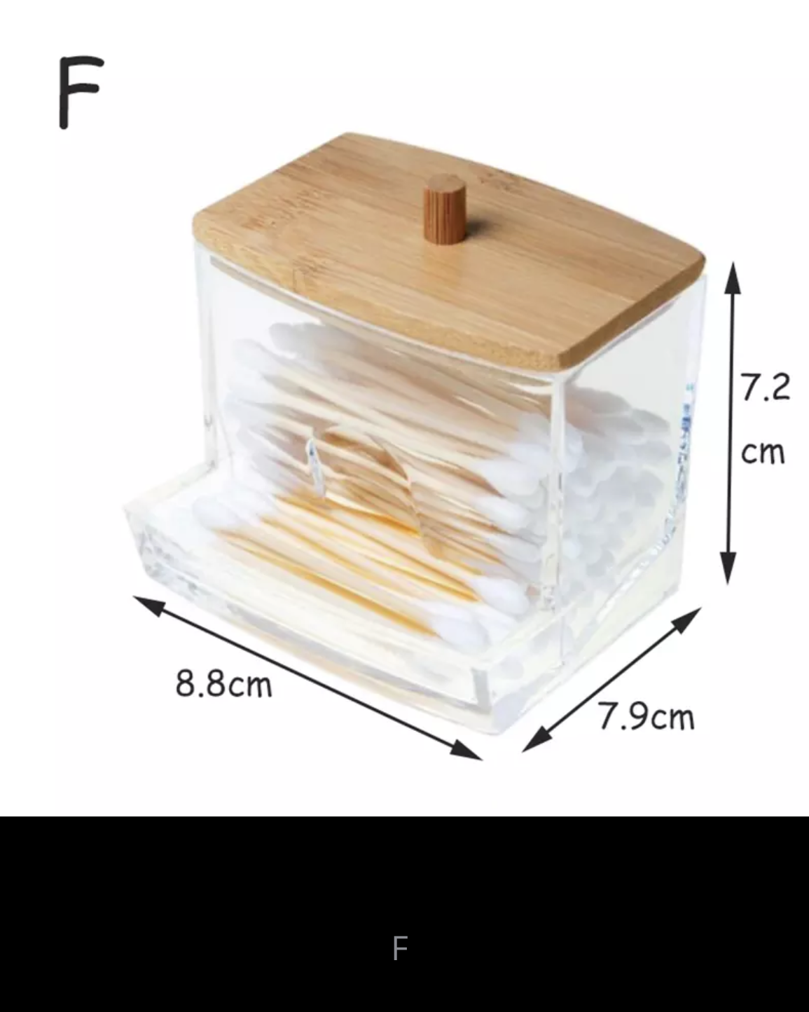 Quality Acrylic Storage Box Bathroom Jar Makeup Organizer Cotton Round Pad Holder Cotton Swab Box Qtip Holder Dispenser with Bamboo Lid