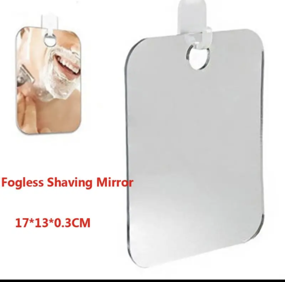 1 Pcs Acrylic Anti Fog Shower Mirror Bathroom Fogless Fog Free Mirror Washroom Travel For Man Shaving Mirror 13*17cm